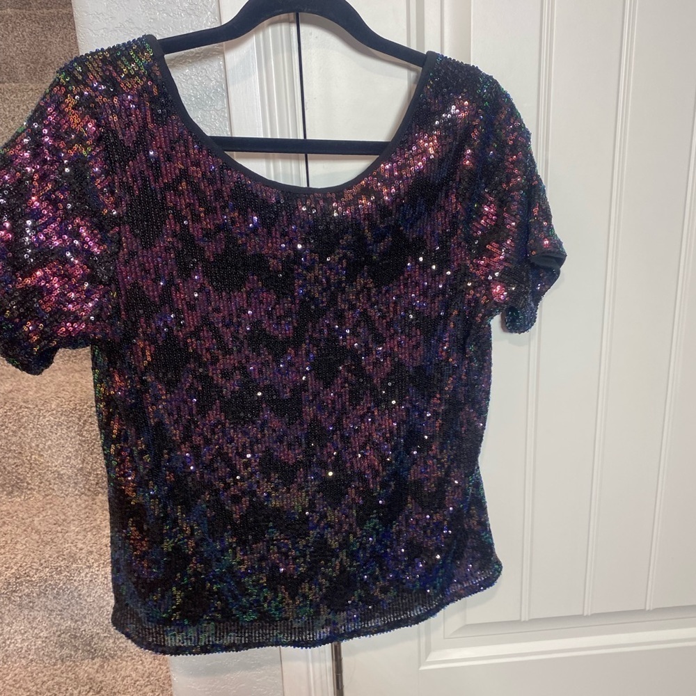 Anthropologie Sanctuary Dina Sequin Top Large - Picture 6 of 10